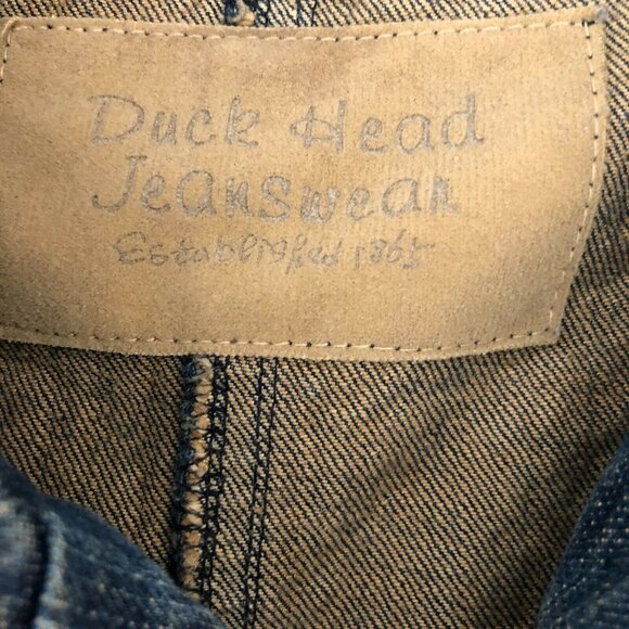Duck Head Jean Jacket Womens XL Denim Blue Distressed Pockets Buttons - Picture 11 of 12